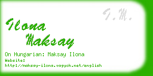 ilona maksay business card